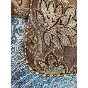 Croscill Gold and Brown Damask Decorative Pillow Cover